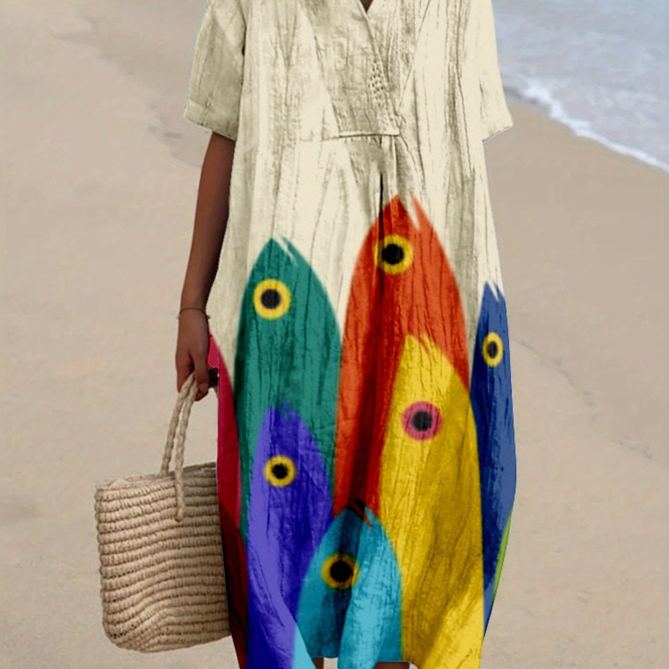 Jimena｜Renkli Desenli Elbise