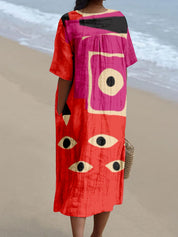 Jimena｜Renkli Desenli Elbise