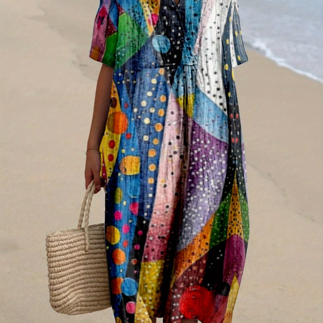 Jimena｜Renkli Desenli Elbise