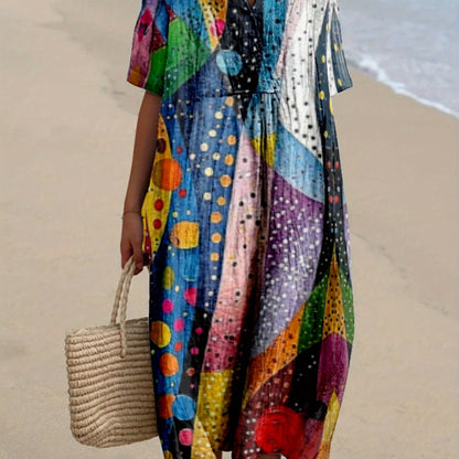Jimena｜Renkli Desenli Elbise