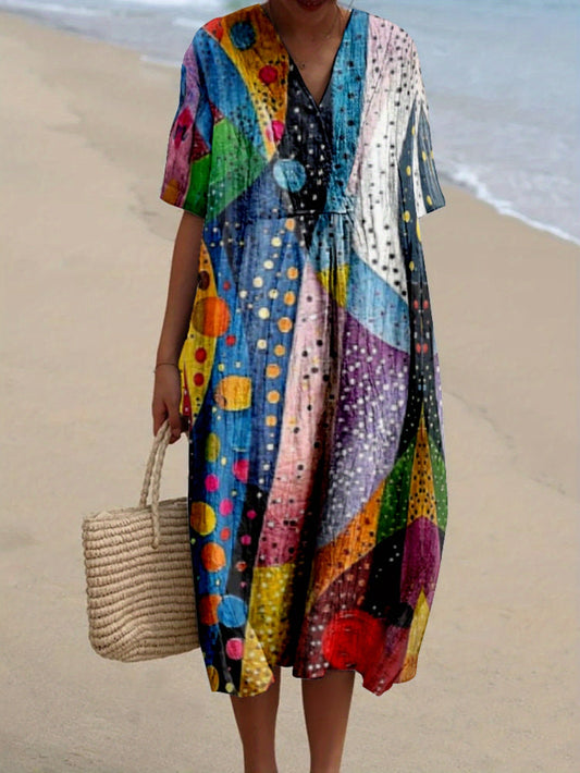 Jimena｜Renkli Desenli Elbise