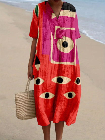 Jimena｜Renkli Desenli Elbise